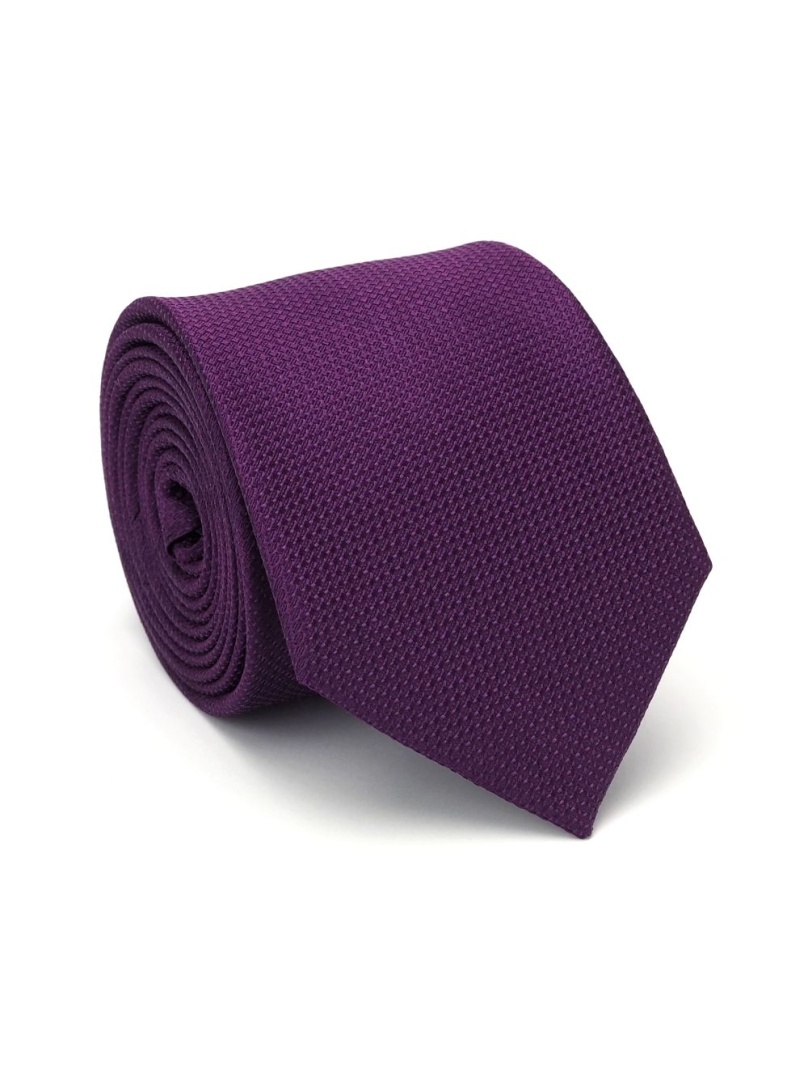 KR-018 Fioletowy krawat m�ski jedwabny - elegancki krawat na prezent